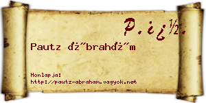 Pautz Ábrahám névjegykártya